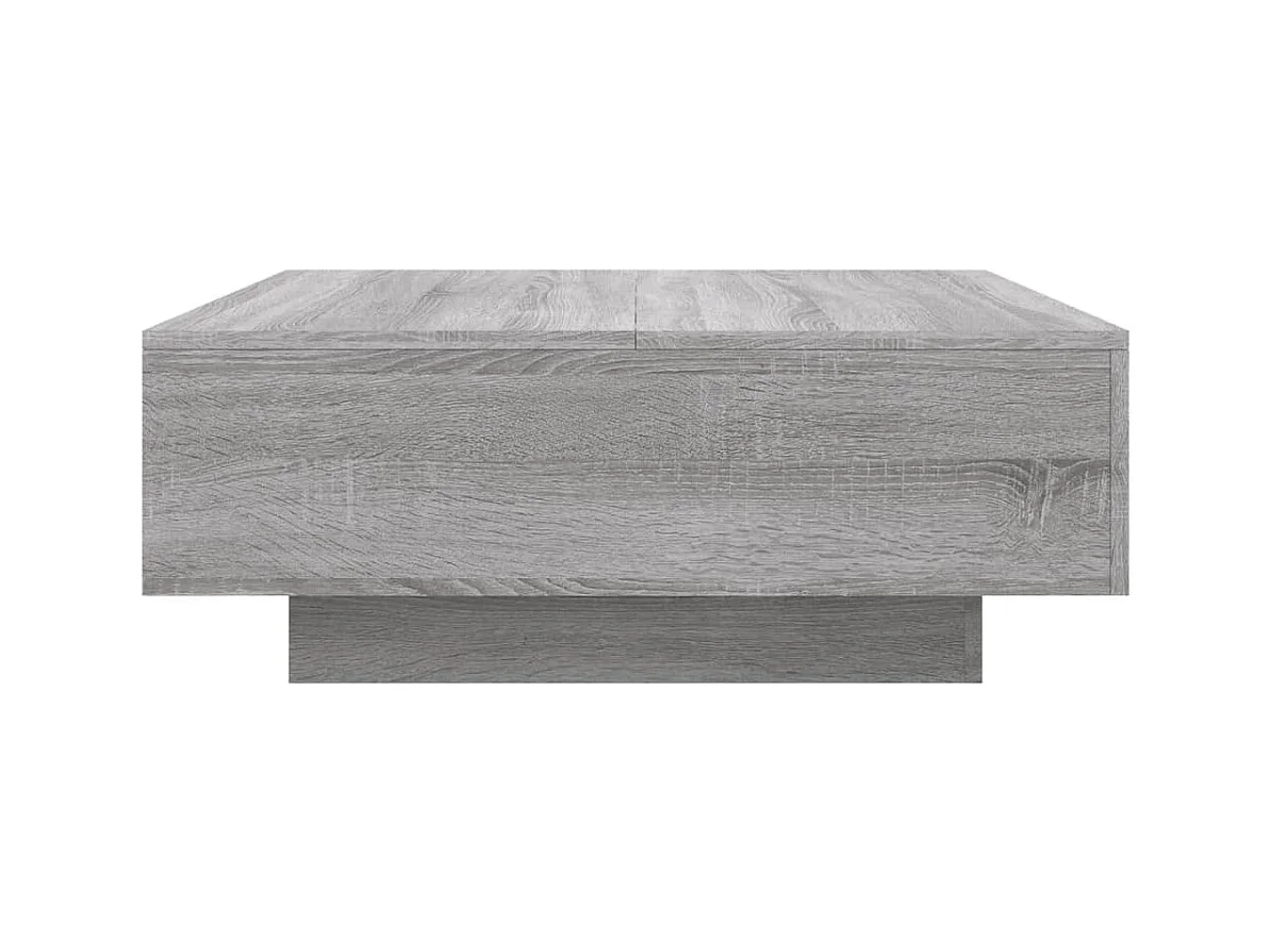 Tavolino da caffè grigio Sonoma con luci LED 80x80x31 cm