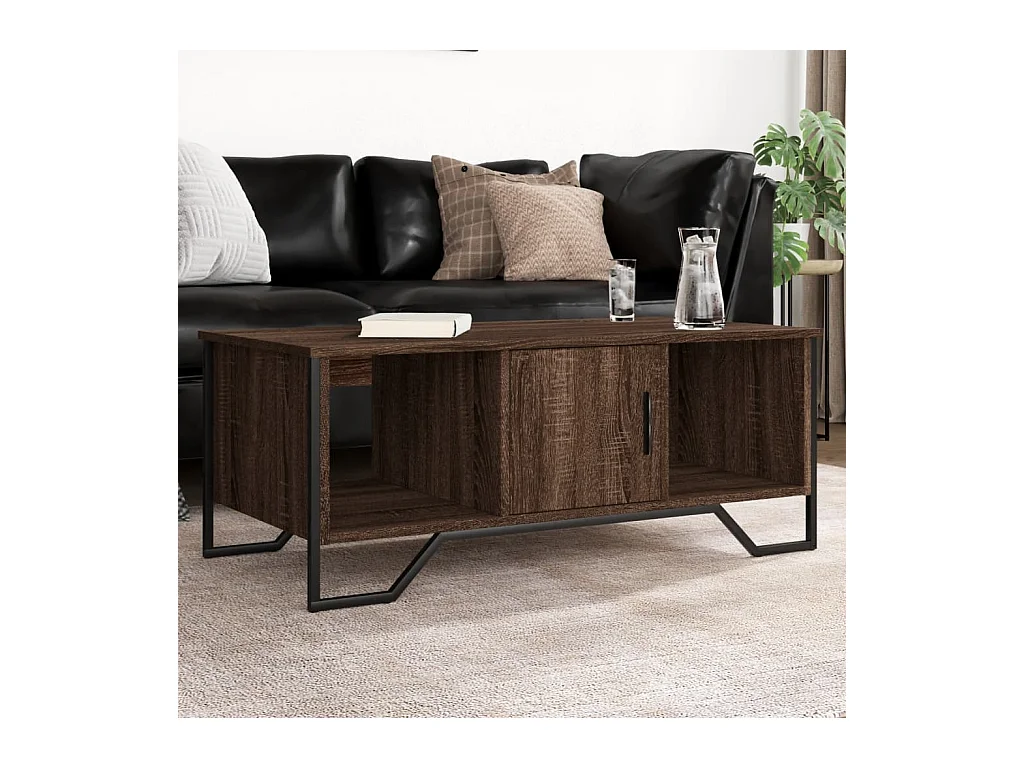 Table basse chêne marron 100x51x40 cm bois d'ingénierie