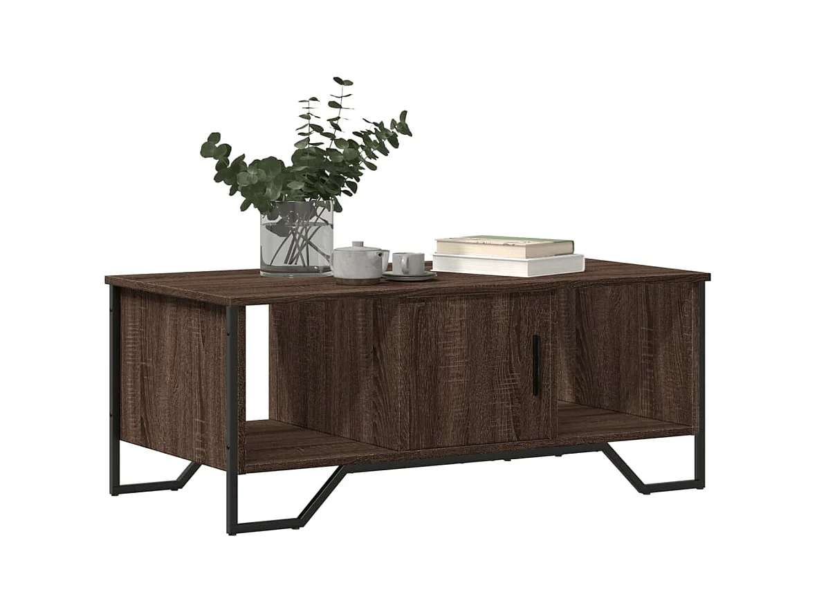 Table basse chêne marron 100x51x40 cm bois d'ingénierie