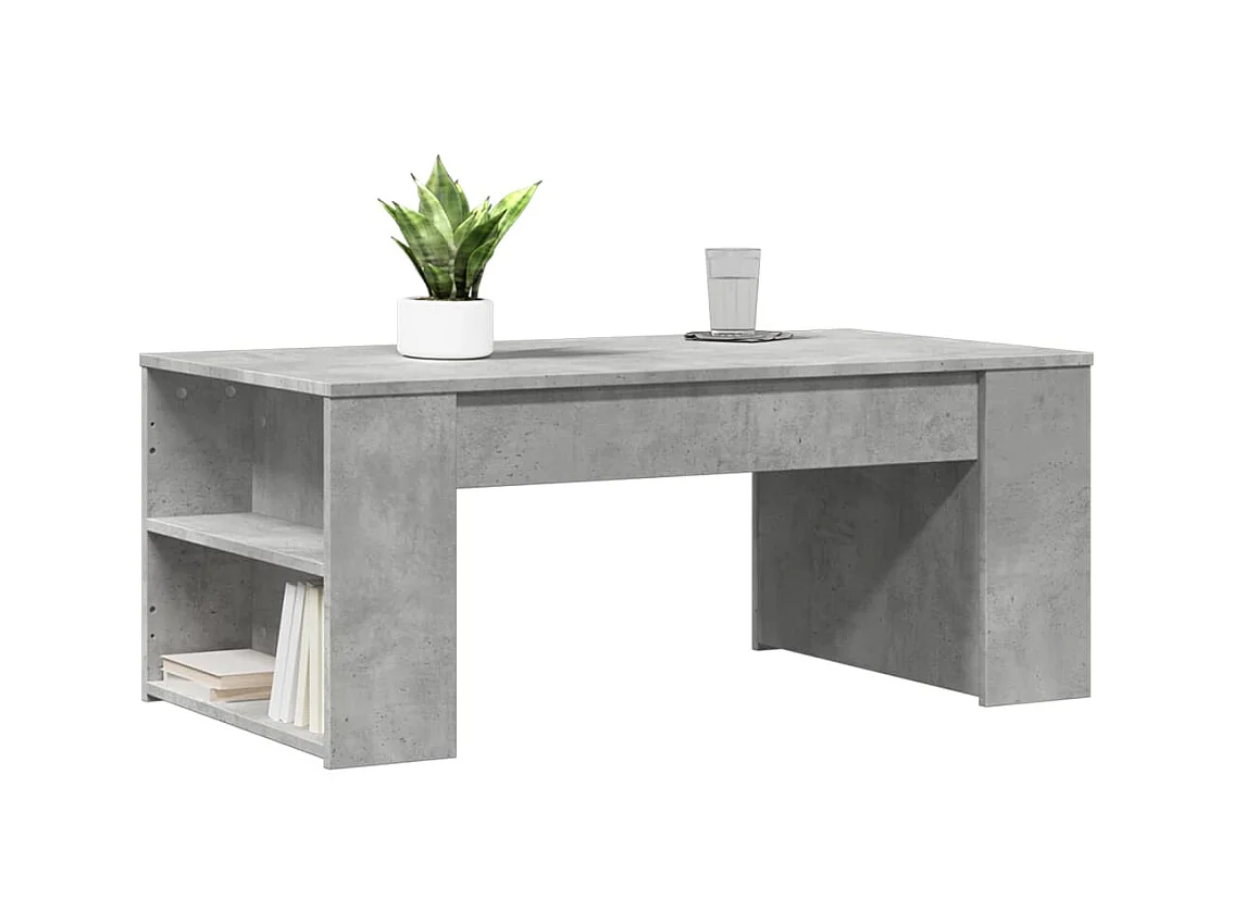 Tavolino da caffè grigio cemento 102x55x42 cm in legno ingegnerizzato