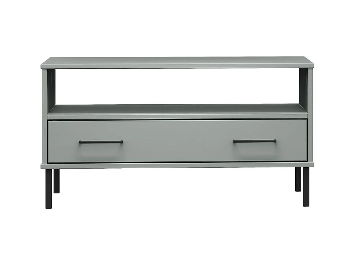 Table basse avec pieds en métal Gris 85x50x45 cm Bois OSLO