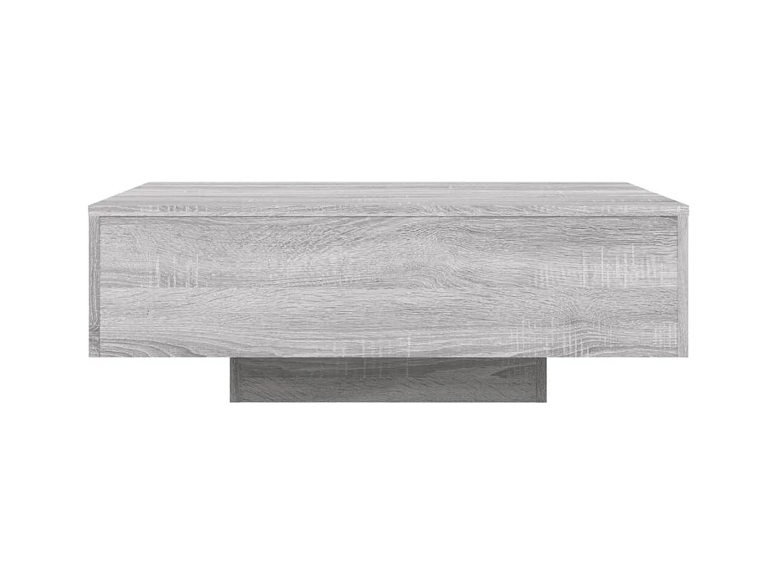 Tavolino con luci LED Sonoma grigio 85x55x31 cm