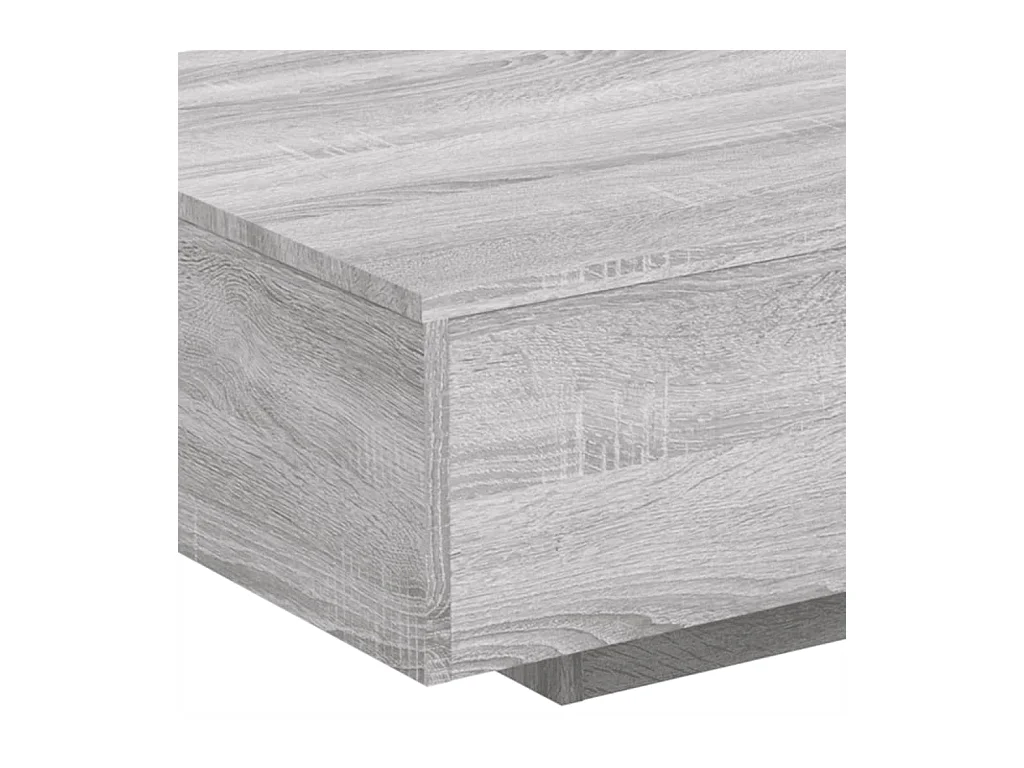 Tavolino con luci LED Sonoma grigio 85x55x31 cm