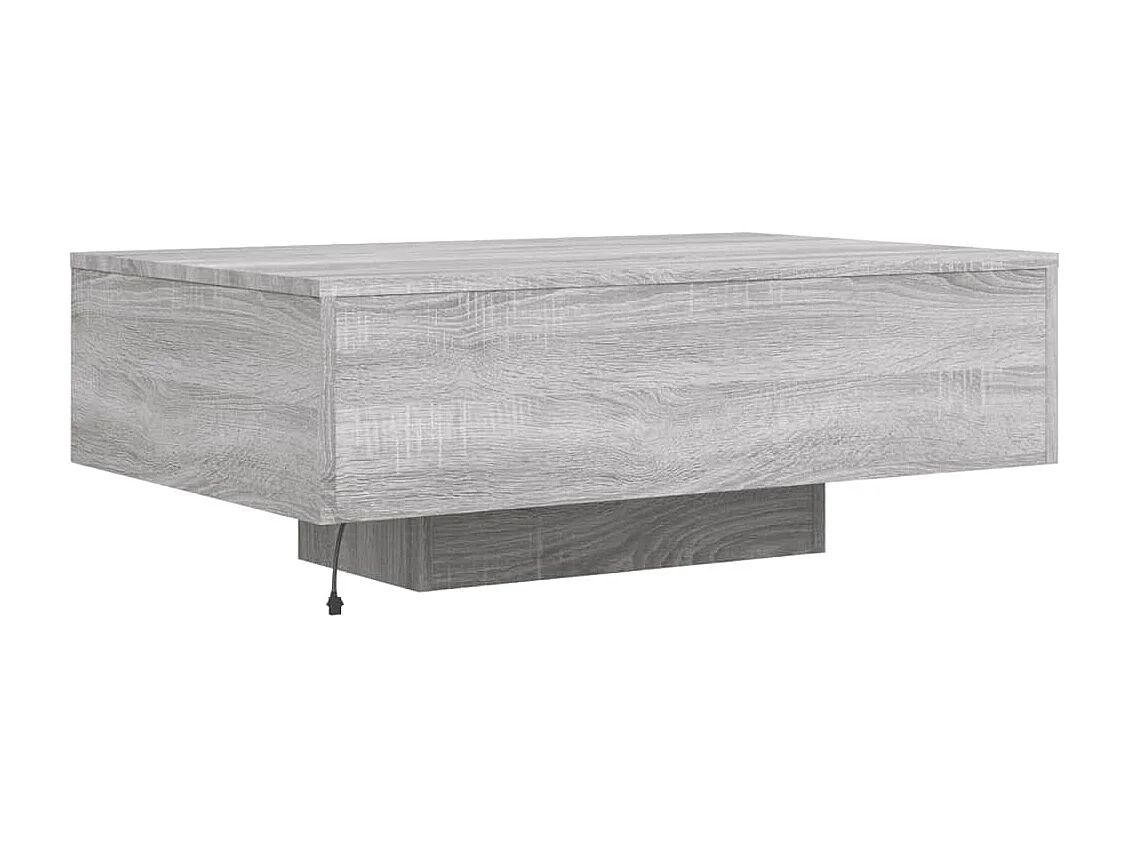 Mesa de centro con luces LED Sonoma gris 85x55x31 cm