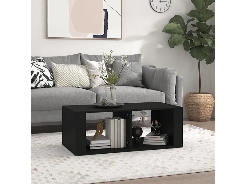Tavolino da caffè nero 100x50x36 cm in legno ingegnerizzato