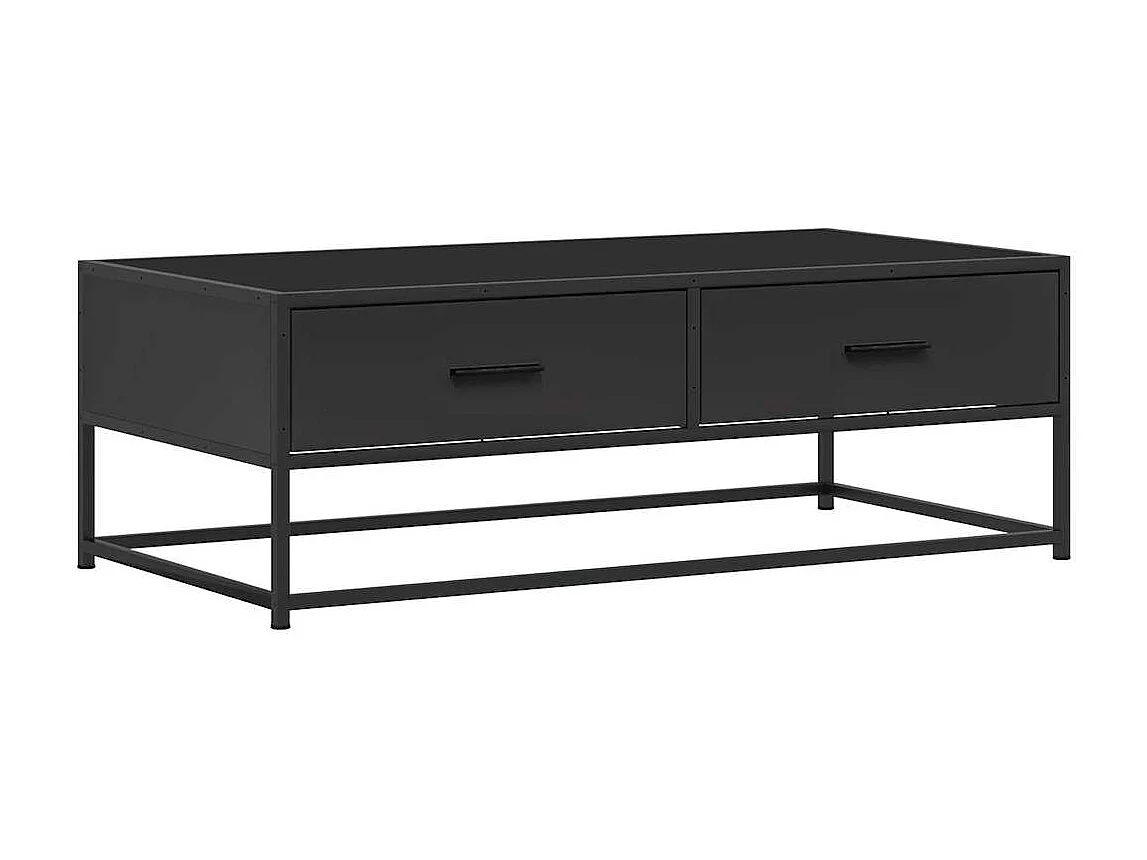 Table basse noir 100x50x35 cm bois d'ingénierie et métal