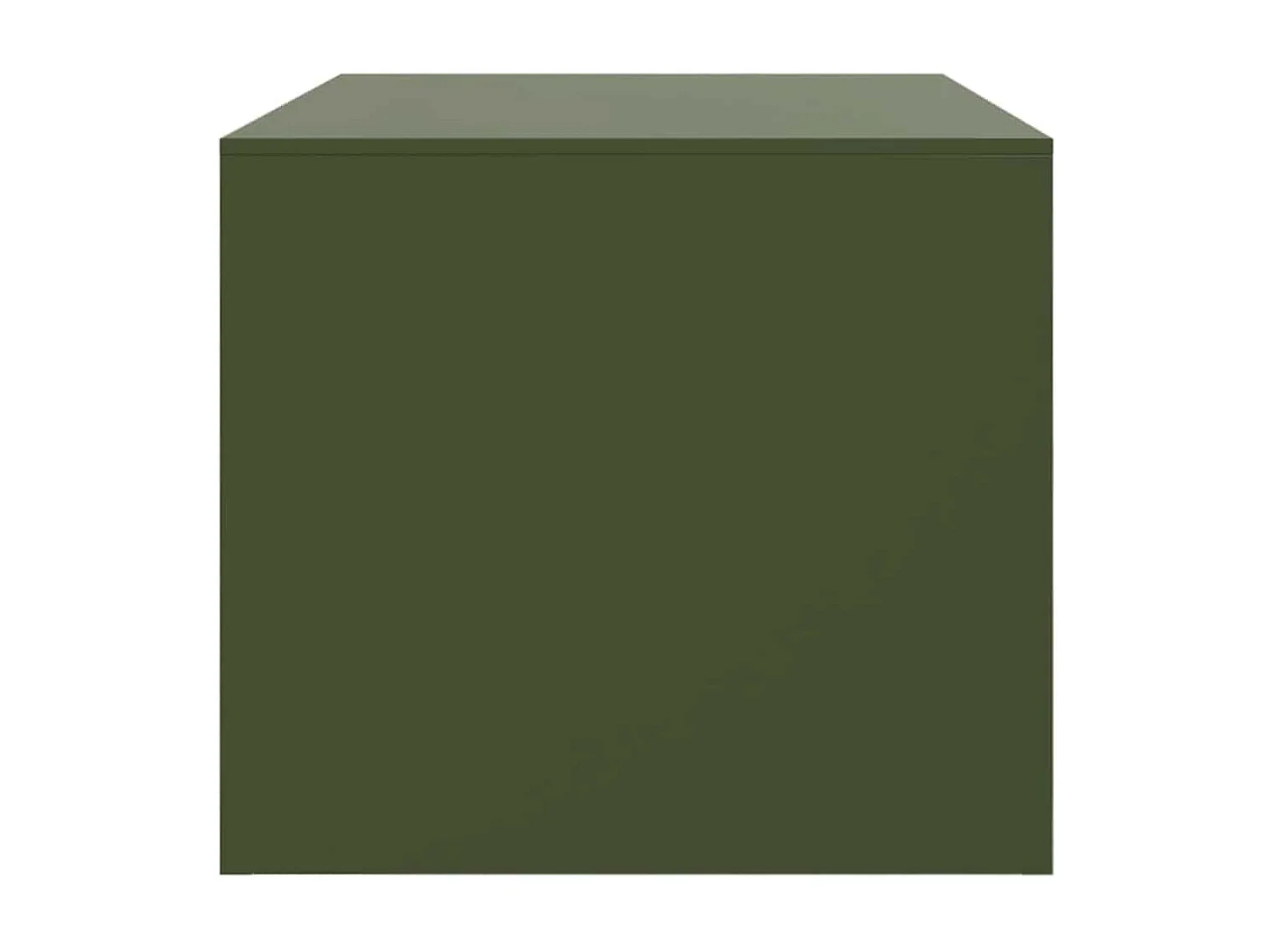 Table basse vert olive 67x50x44 cm acier