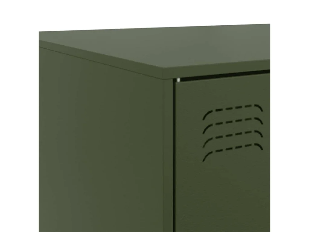 Table basse vert olive 67x50x44 cm acier