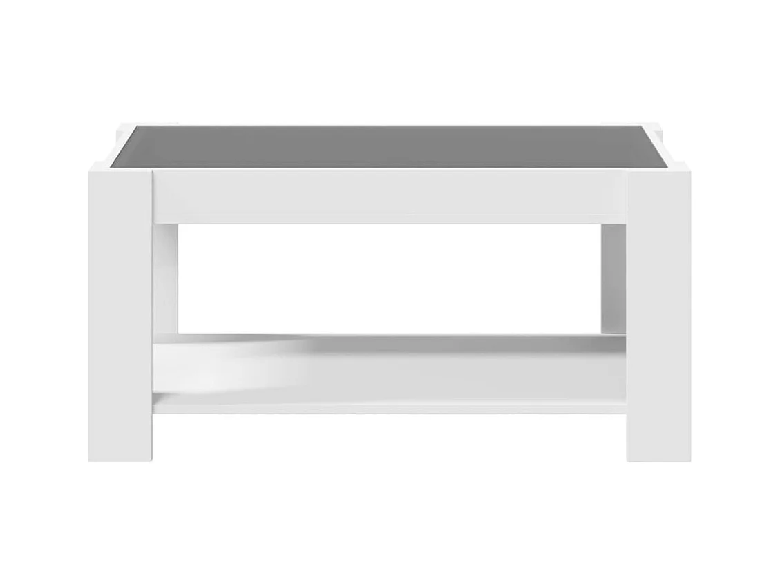 Table basse avec LED blanc 93x53x45 cm bois d'ingénierie