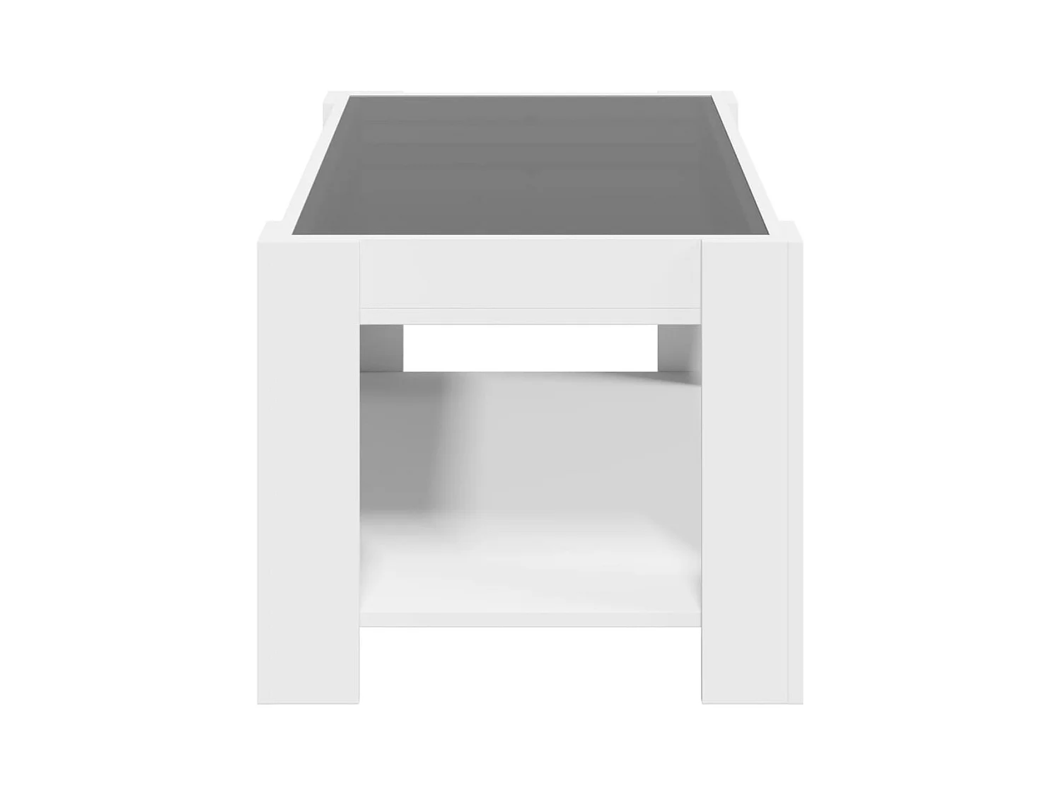 Table basse avec LED blanc 93x53x45 cm bois d'ingénierie