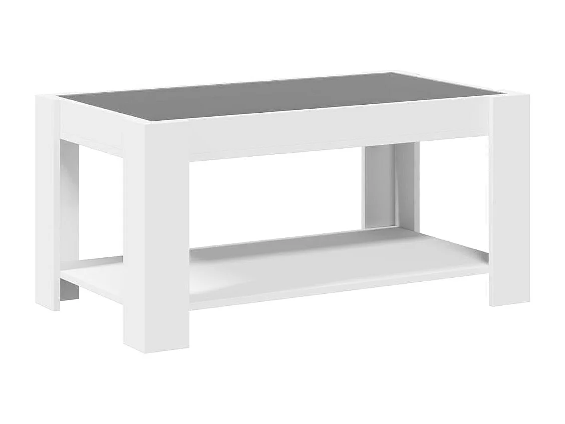 Couchtisch mit weißer LED 93x53x45 cm Holzwerkstoff