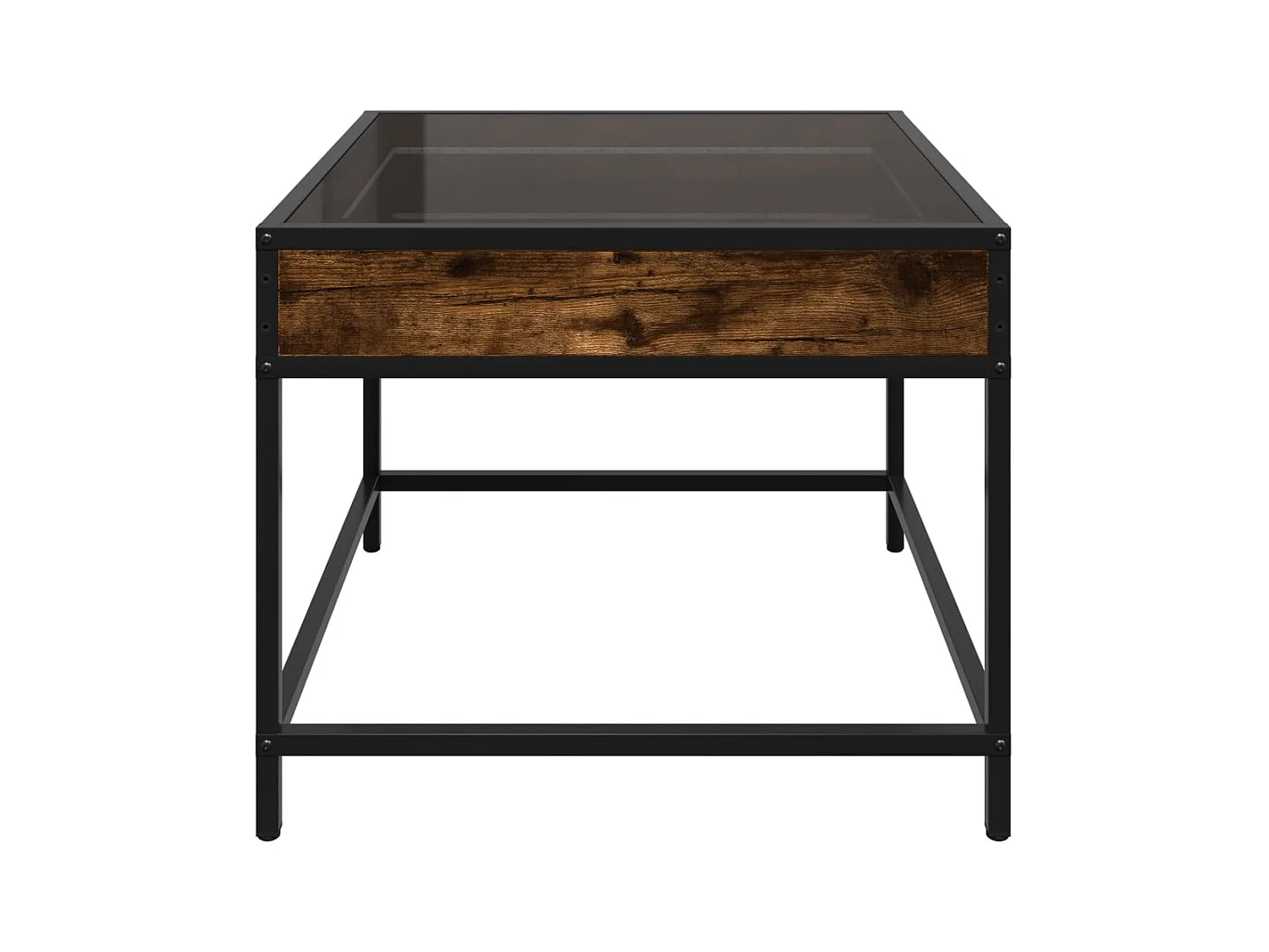 Tavolino Infinity in rovere fumé con LED 50x50x41 cm