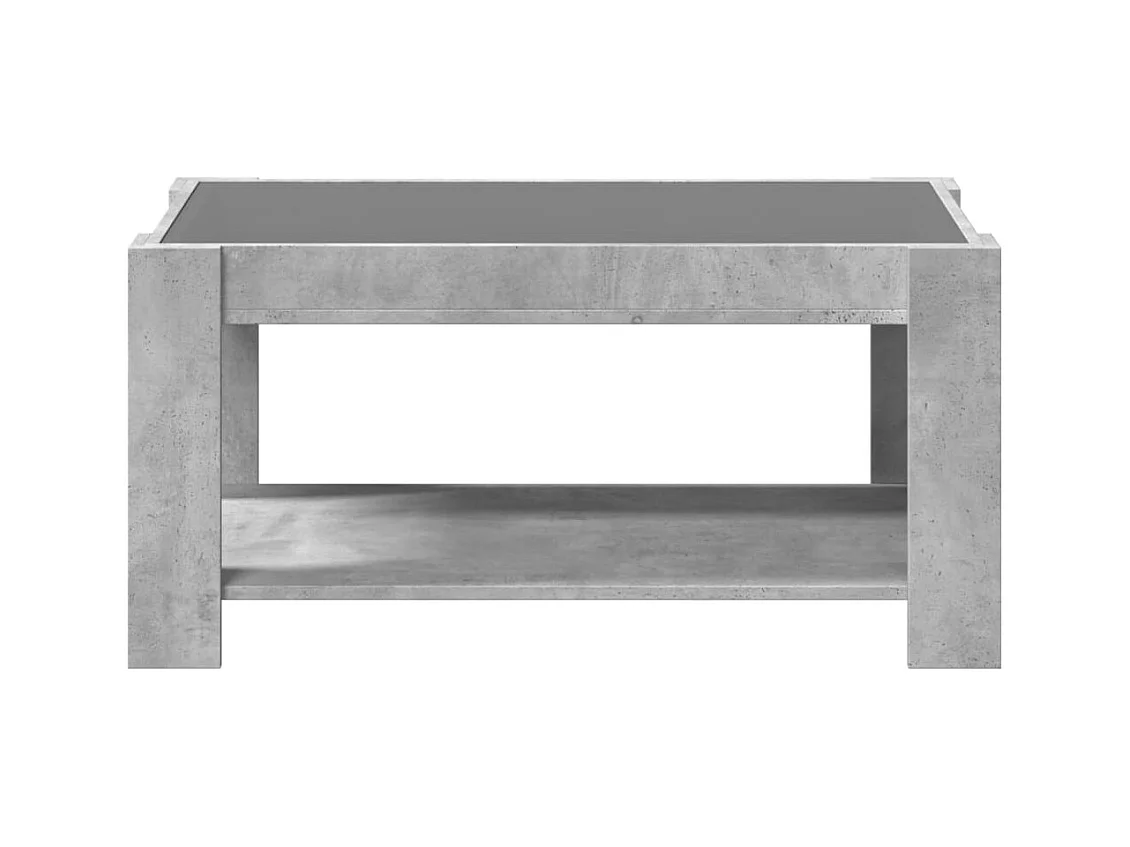 Betongrijze salontafel met LED 93x53x45 cm bewerkt hout