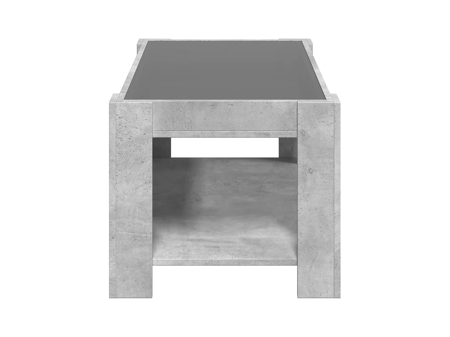 Betongrijze salontafel met LED 93x53x45 cm bewerkt hout