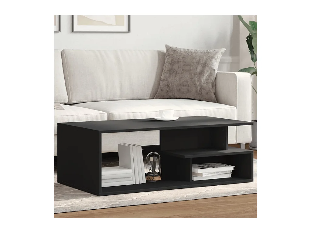 Table basse noir 102x55x35 cm bois d'ingénierie