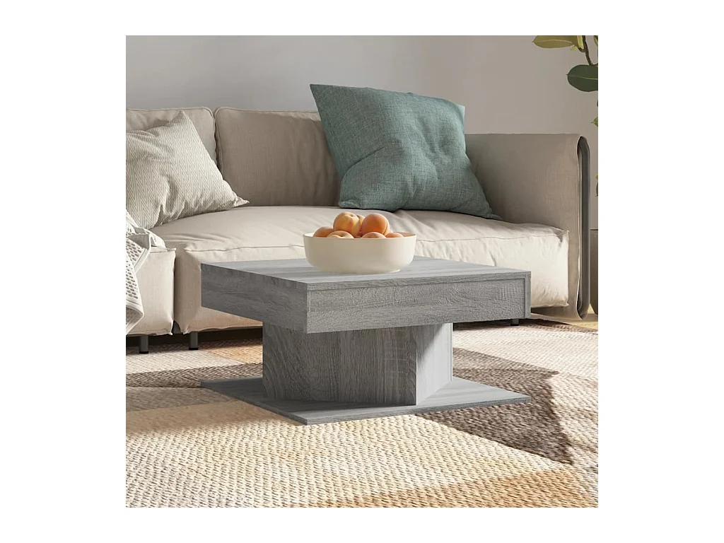 Table basse Sonoma gris 57x57x30 cm Bois d'ingénierie