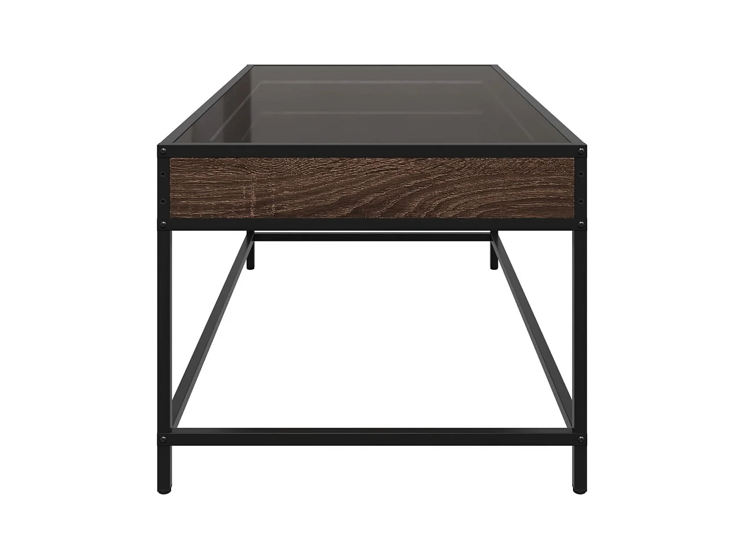 Tavolino con LED Infinity rovere marrone 90x50x41 cm