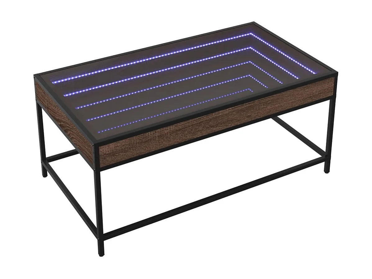 Mesa de centro con LED Infinity roble marrón 90x50x41 cm
