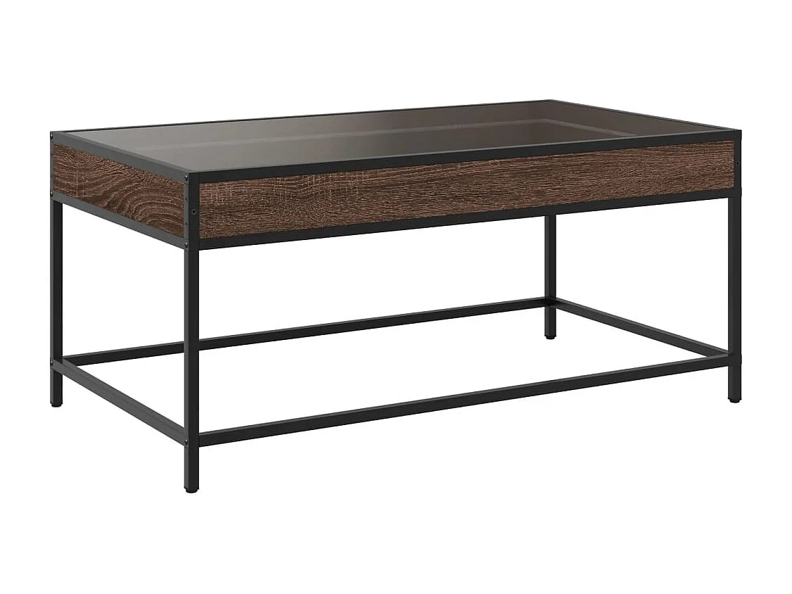 Mesa de centro con LED Infinity roble marrón 90x50x41 cm