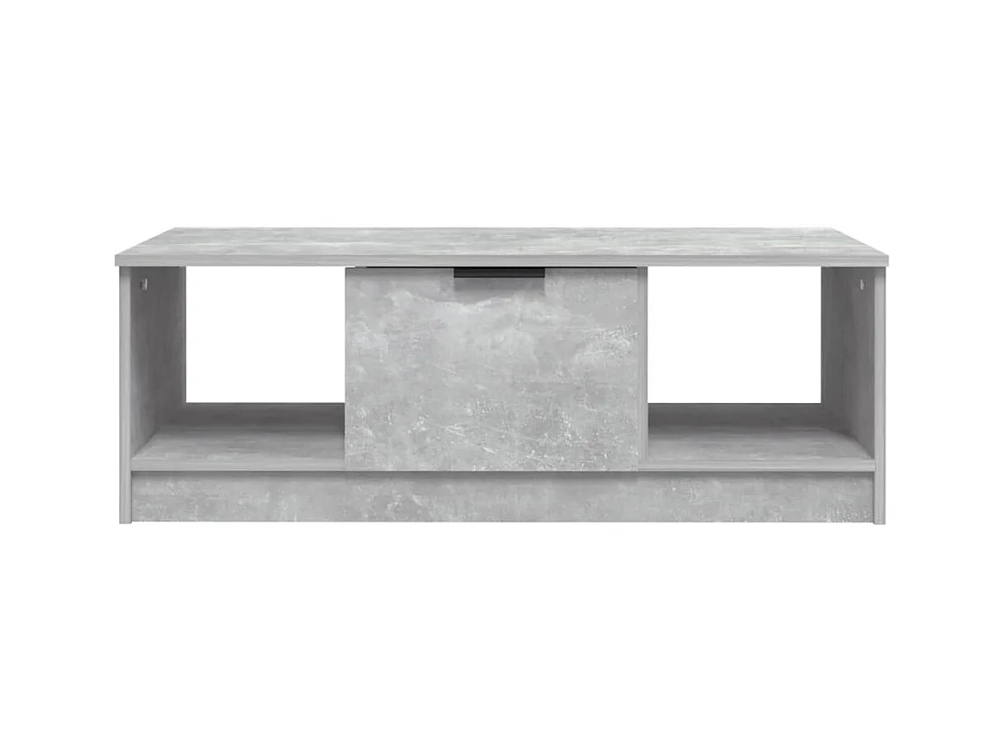 Table basse gris béton 102x50x36 cm bois d'ingénierie