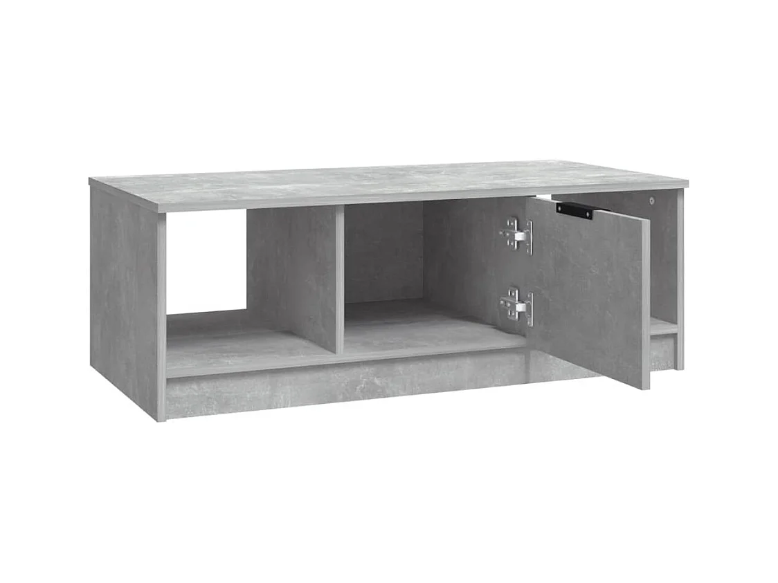 Table basse gris béton 102x50x36 cm bois d'ingénierie