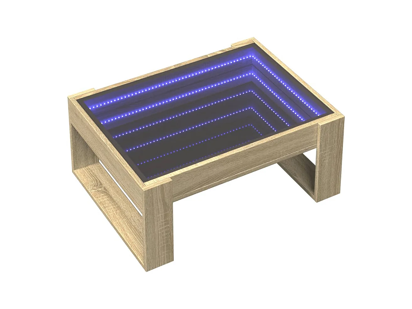 Table basse avec LED infini chêne sonoma 70x53x30 cm