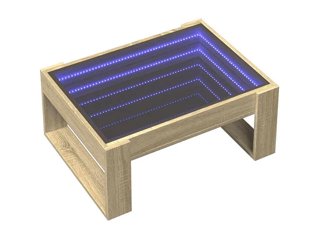 Mesa de centro con LED infinito roble Sonoma 70x53x30 cm