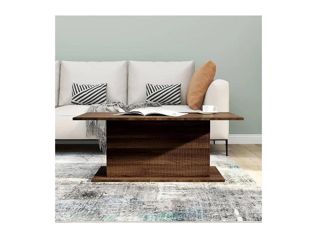 Table basse chêne marron 102x55,5x40 cm bois d'ingénierie
