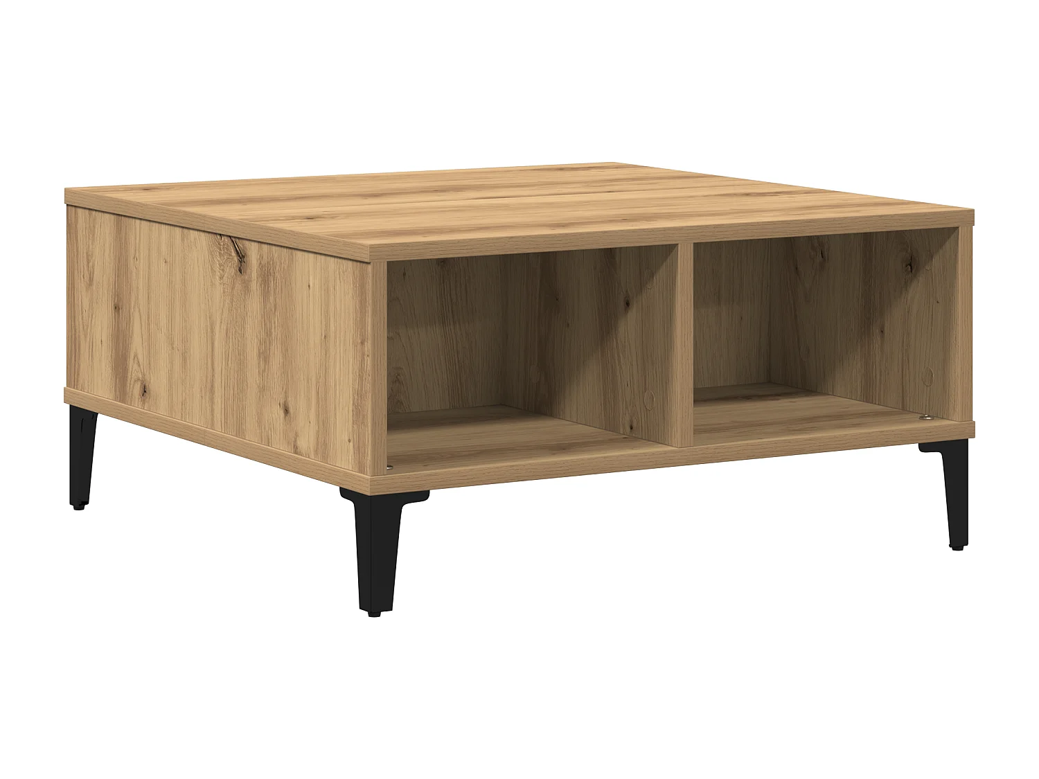 Table basse Artisan en chêne 60x60x30 cm en bois d'ingénierie