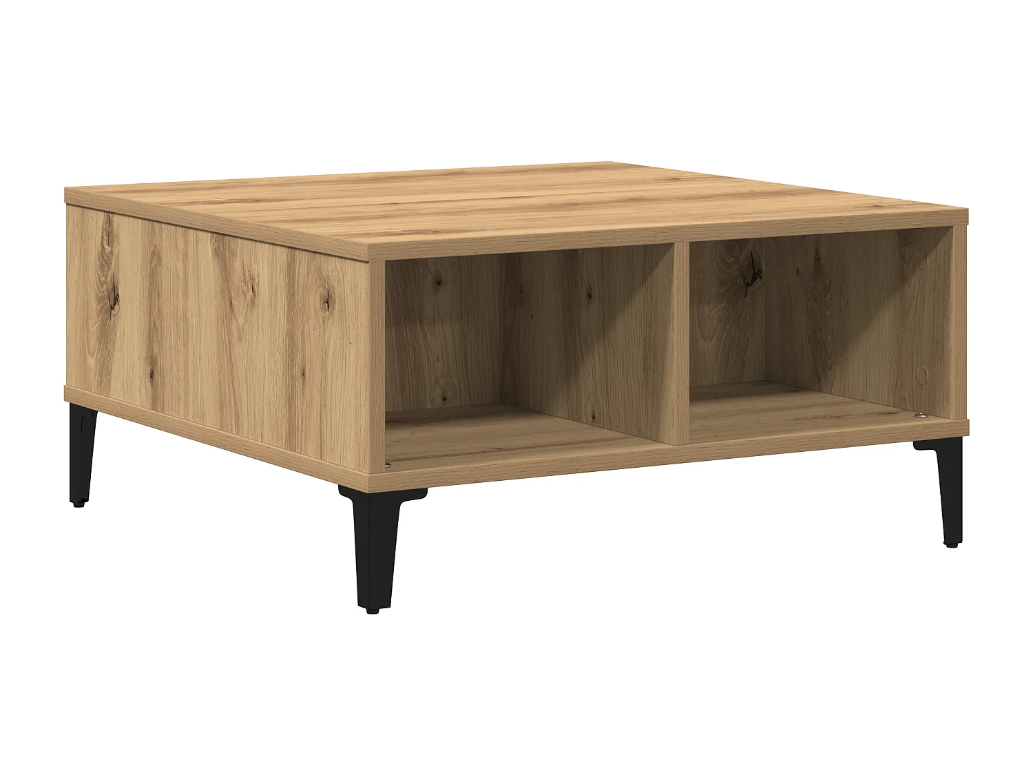 Table basse Artisan en chêne 60x60x30 cm en bois d'ingénierie