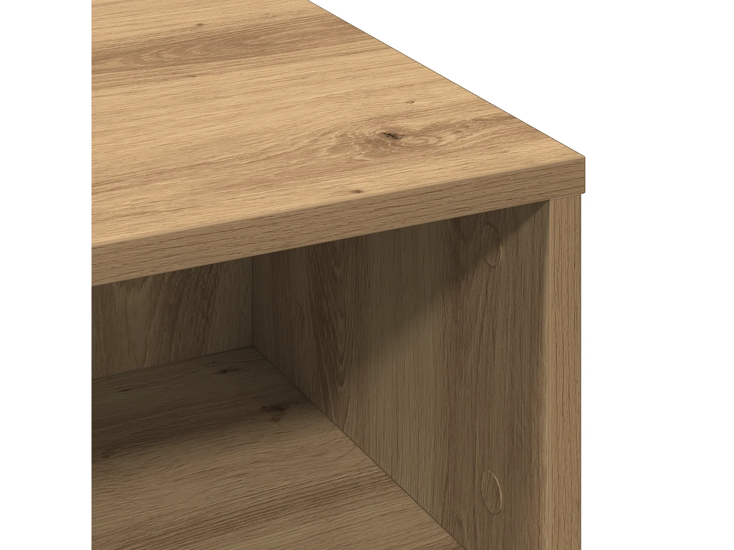 Table basse Artisan en chêne 60x60x30 cm en bois d'ingénierie