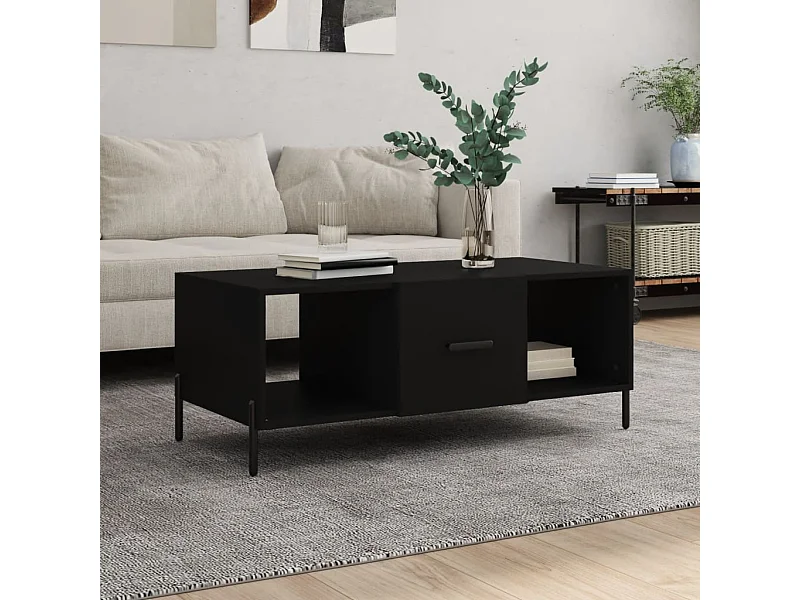 Table basse noir 102x50x40 cm bois d'ingénierie