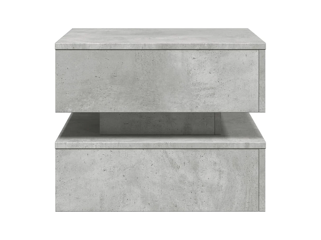 Table basse avec lumières LED gris béton 50x50x40 cm