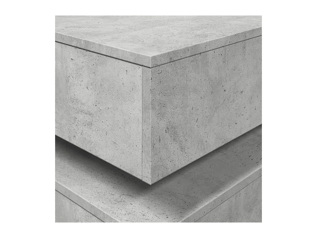 Table basse avec lumières LED gris béton 50x50x40 cm