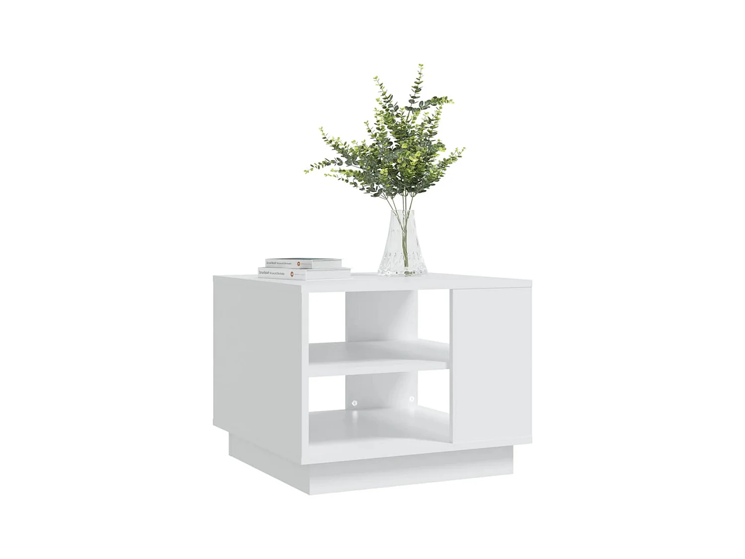 Table basse blanc 55x55x43 cm bois d'ingénierie