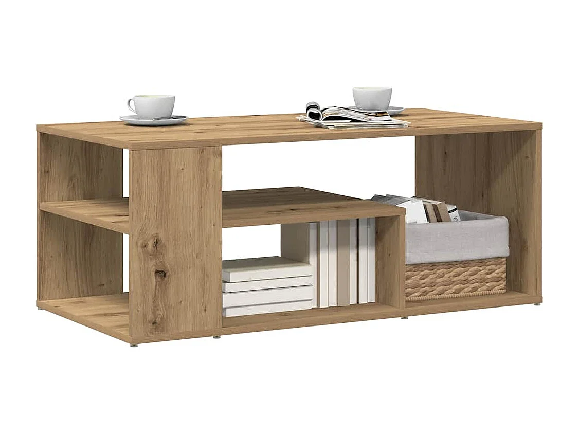 Tavolino laterale in rovere fatto a mano 100x50x40 cm in legno ingegnerizzato