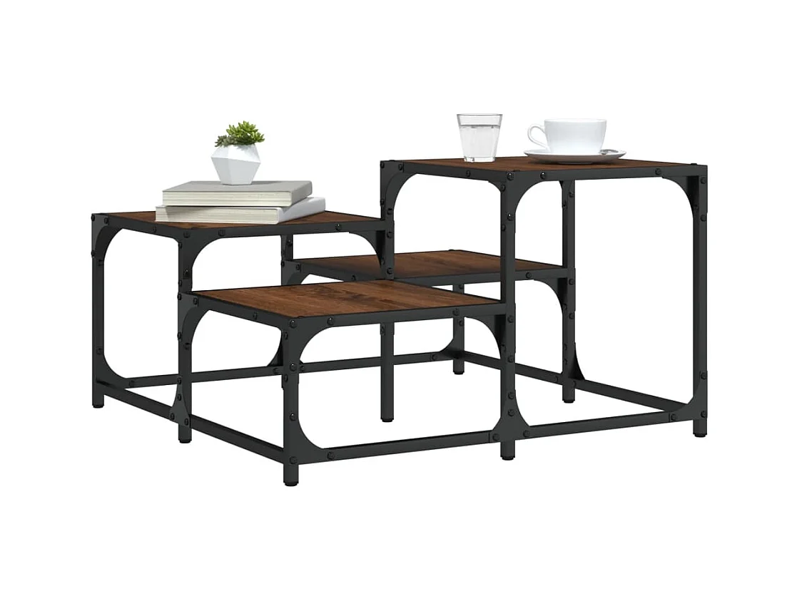 Table basse chêne marron 68x68x40 cm bois d'ingénierie