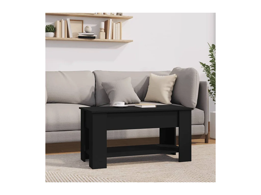 Table basse noir 101x49x52 cm bois d'ingénierie