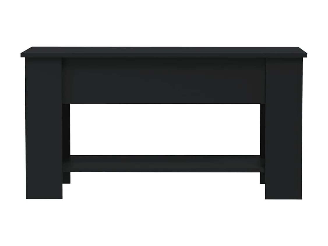 Mesa de centro negra 101x49x52 cm madera de ingeniería