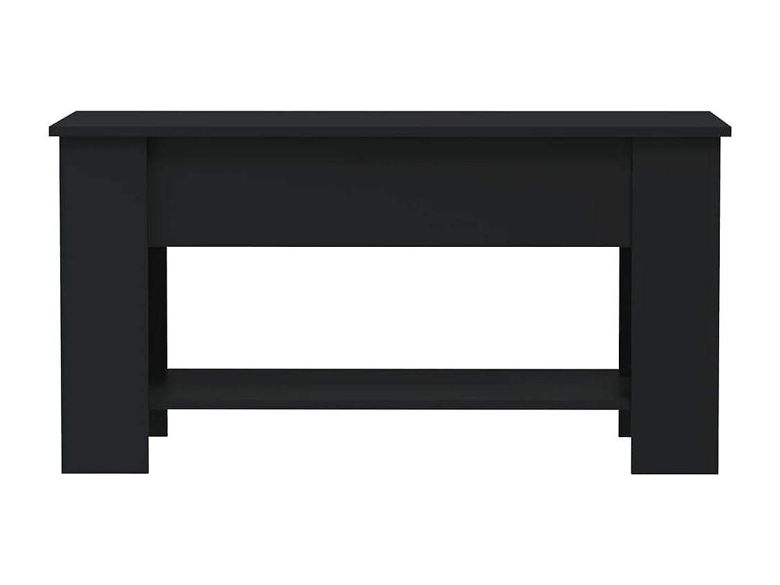 Mesa de centro negra 101x49x52 cm madera de ingeniería