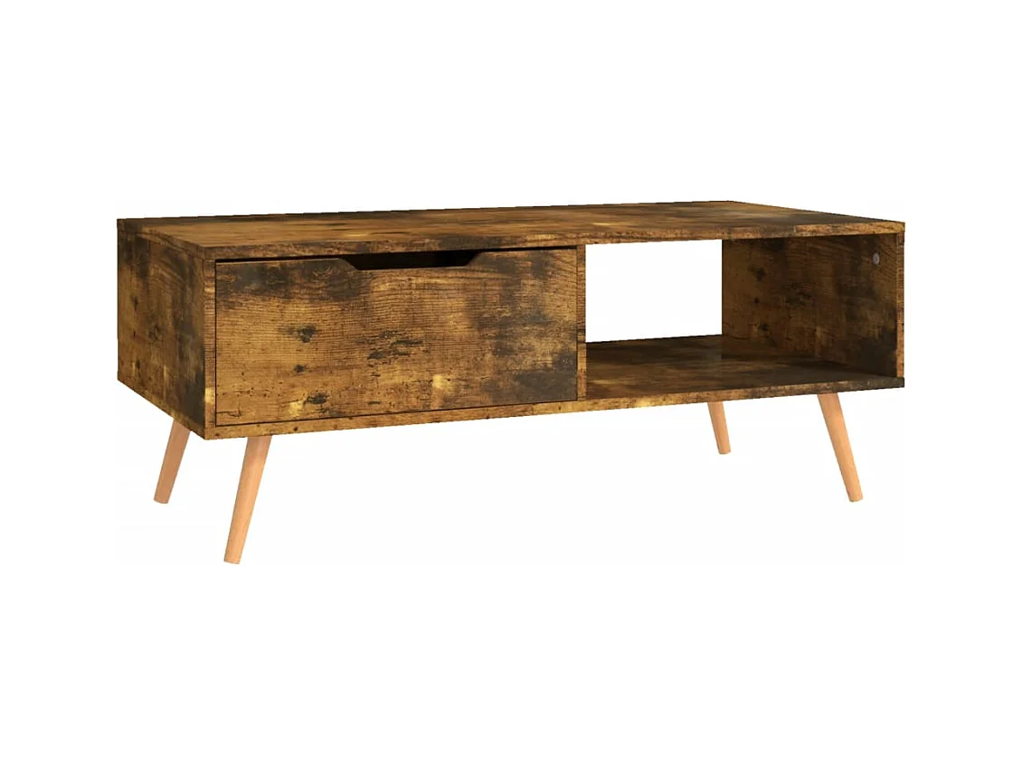 Mesa de centro de roble ahumado 100x49,5x43 cm Madera de ingeniería