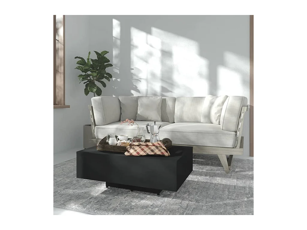 Table basse Noir 85x55x31 cm Bois d'ingénierie
