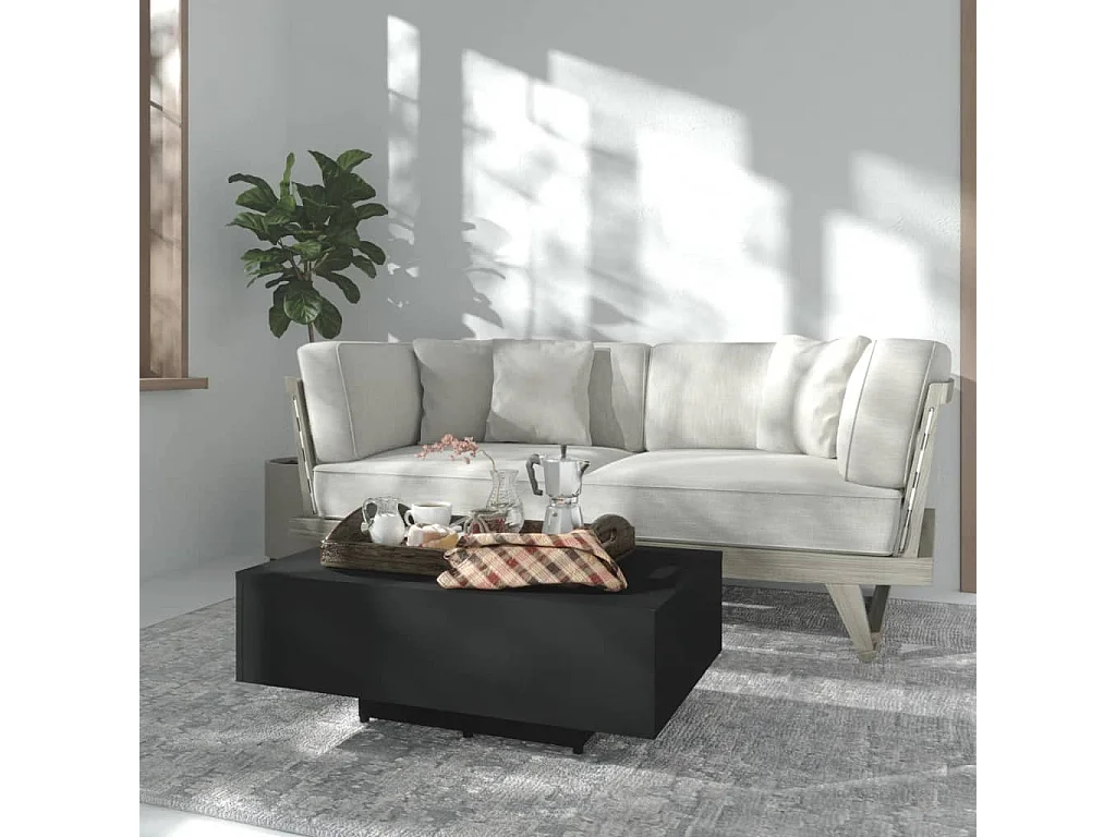 Table basse Noir 85x55x31 cm Bois d'ingénierie