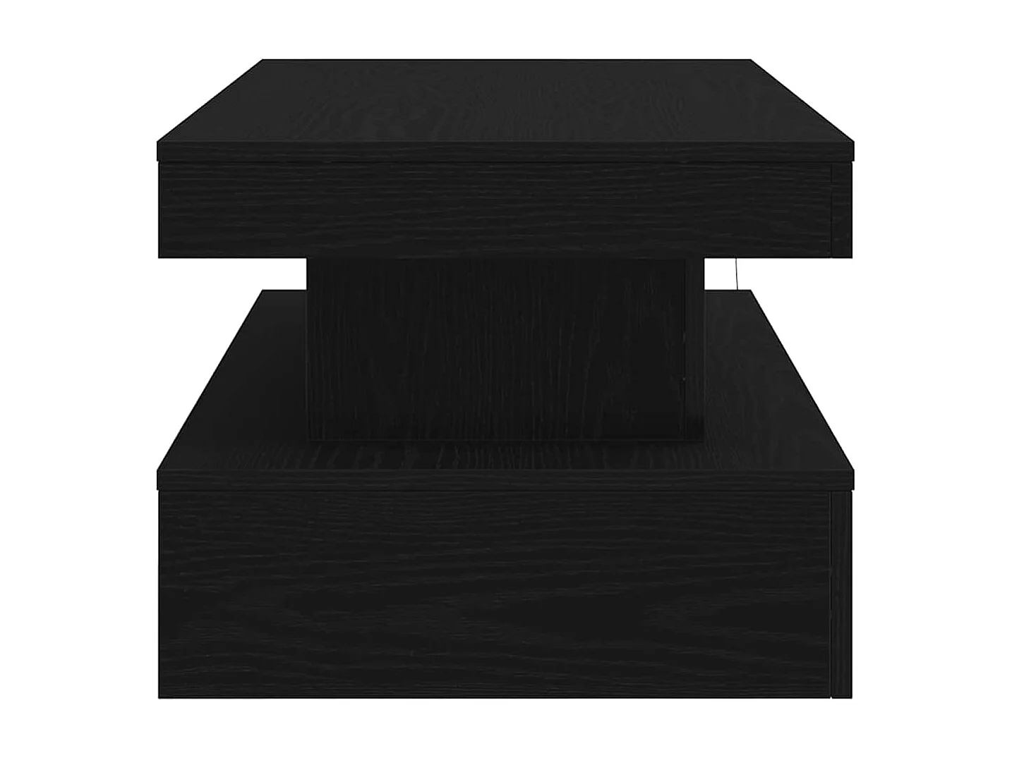 Table basse avec lumières LED chêne noir 90x50x40 cm