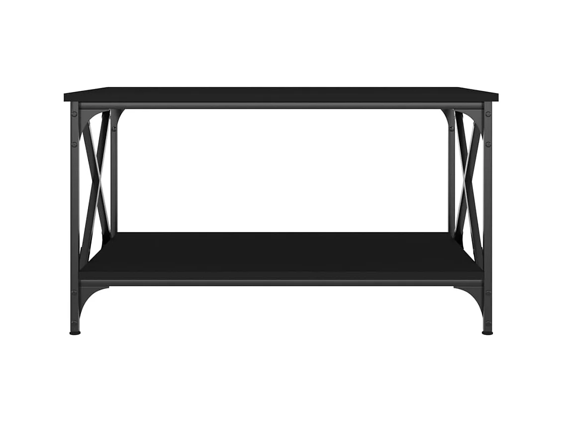 Table basse Noir 80x50x45 cm Bois d'ingénierie et fer