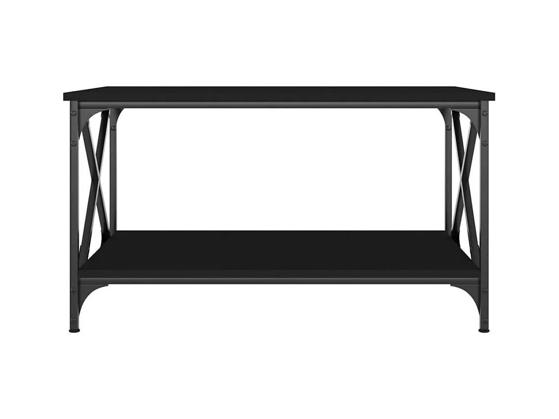 Table basse Noir 80x50x45 cm Bois d'ingénierie et fer