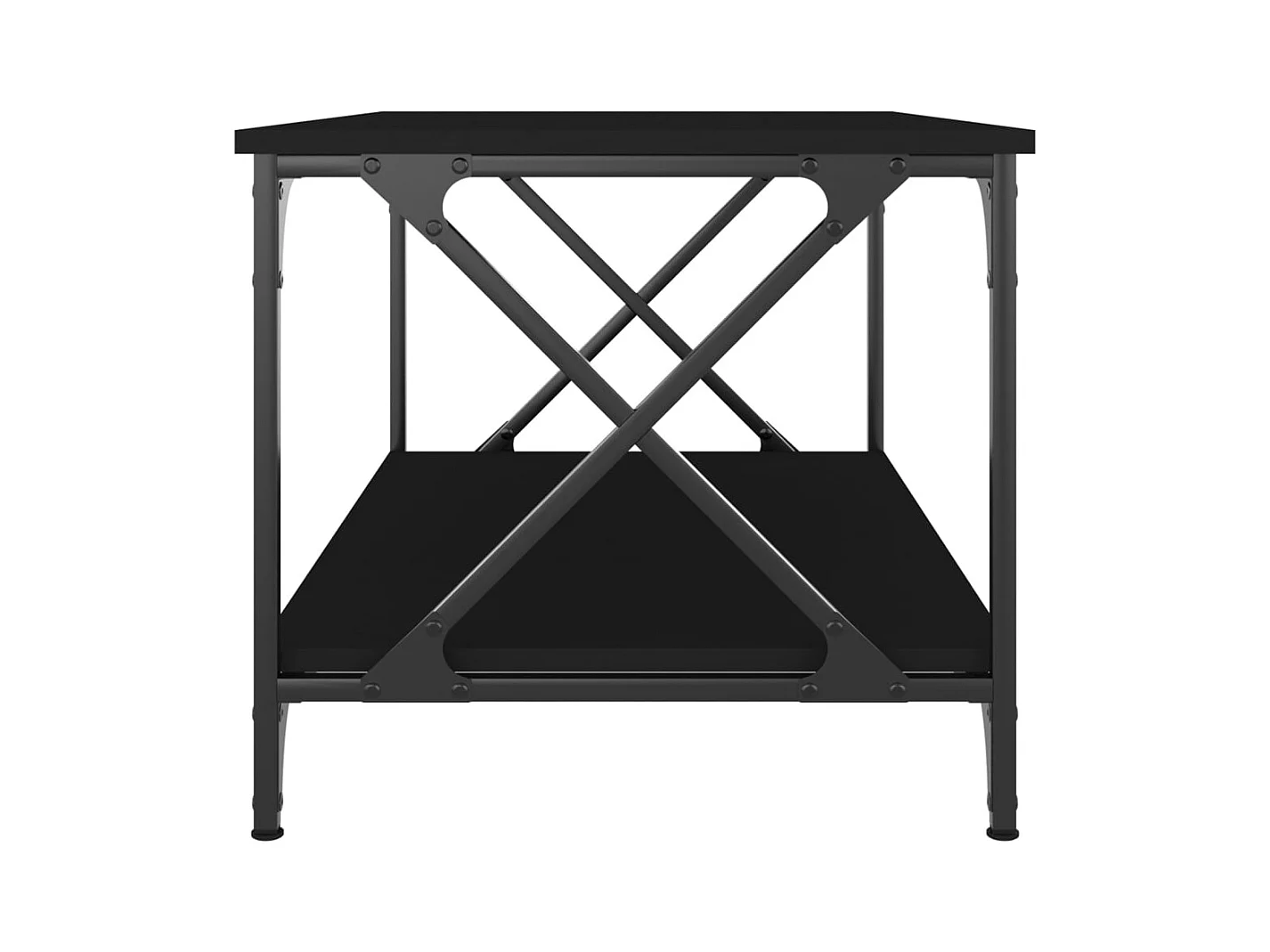 Table basse Noir 80x50x45 cm Bois d'ingénierie et fer