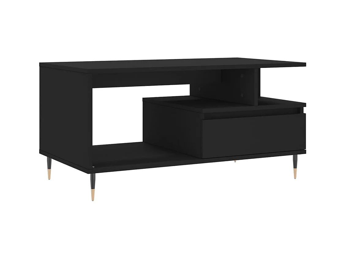 Table basse Noir 90x49x45 cm Bois d'ingénierie