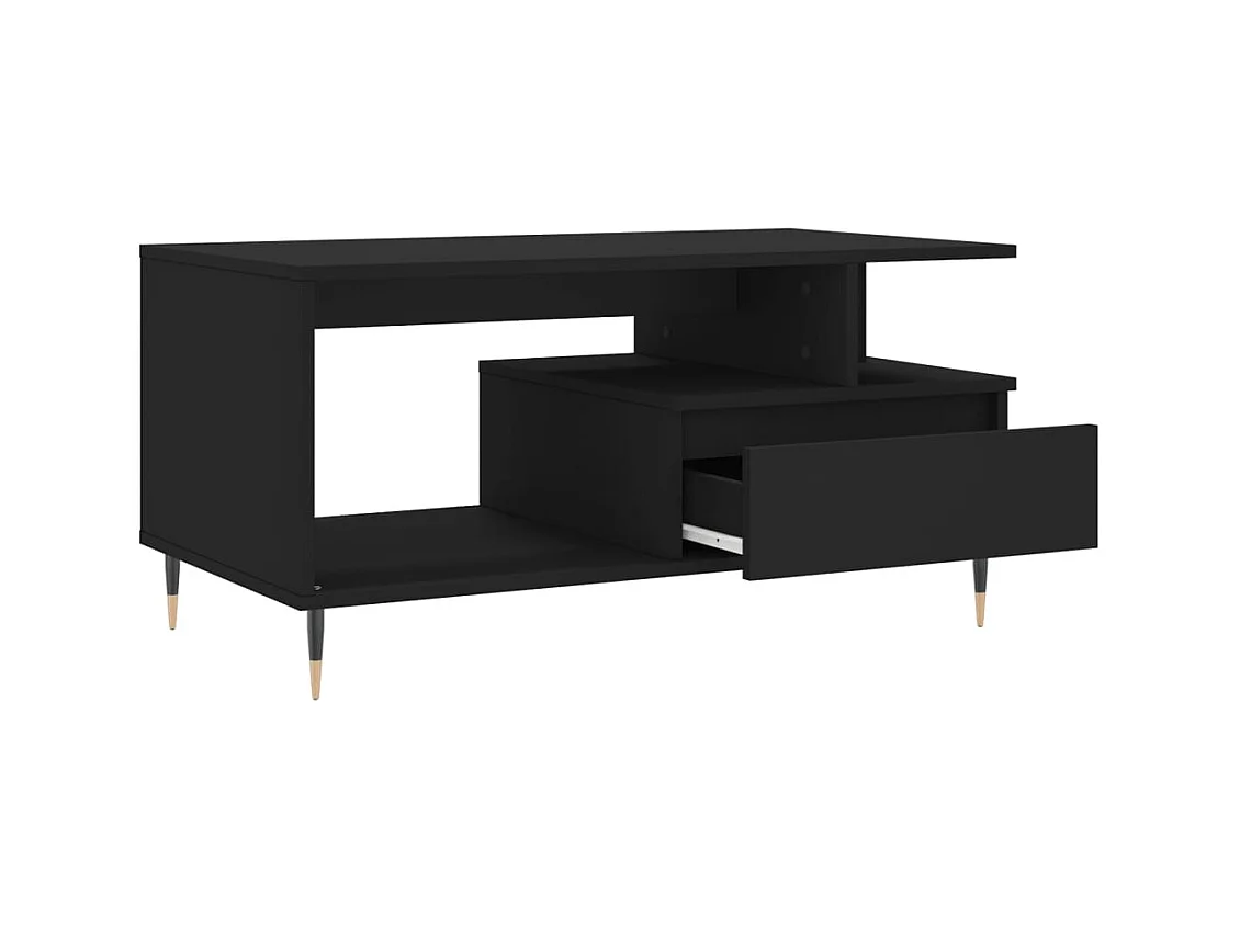 Table basse Noir 90x49x45 cm Bois d'ingénierie