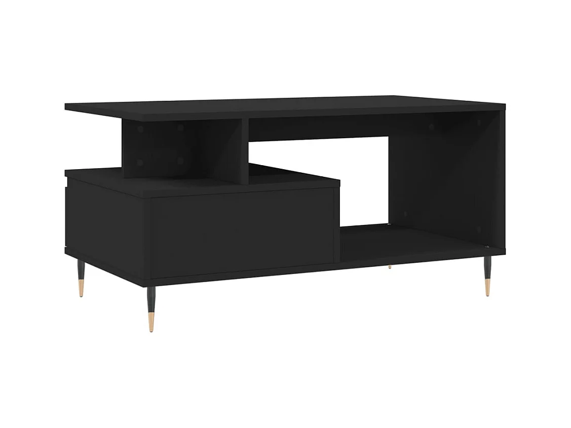 Table basse Noir 90x49x45 cm Bois d'ingénierie